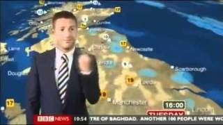 Whoops BBC weatherman Tomasz Schafernaker shows middle finger on air [upl. by Alilad]