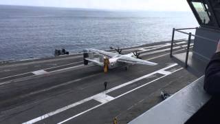 C2A Greyhound Landing on USS Carl Vinson CVN70 [upl. by Aneeuq274]