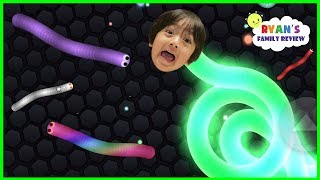 Lets Play Mega Fun Slither io Game with Ryans Family Review [upl. by Auhesoj682]