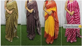 New Linen Sarees With Blouse  Winter Linen Sarees  linensarees [upl. by Anod647]