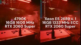 4790K vs XEON E5 2689  Cyberpunk 2077 Medium Preset Comparison [upl. by Lebar]