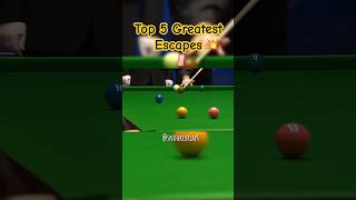 Top 5 Greatest escape 🔥😵 snooker billiards 8ballpool [upl. by Yole]