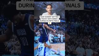 RUDY GOBERT GETTING FREAKY WITH EMBIID DURING OLYMPIC FINALS 💀 olympics basketballshorts funny [upl. by Ehcadroj]