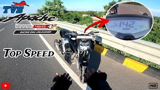 Finally 2024 TVS Apache RTR 160 4V Dual ABS Top Speed Test All Gear Top Speed Highway Speed Test [upl. by Annwahsal]