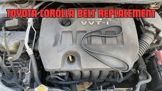 How To Change Serpentine Belt On 2009  2013 Toyota Corolla 18L 2ZRFE [upl. by Haldis]