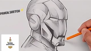 How to draw Iron man  Stepbystep tutorial  King Sketcher  Sketch ✍️ [upl. by Los135]