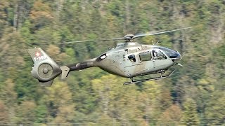 Eurocopter TH05 EC635P2 Swiss Air Force Landing and Takeoff at Meiringen Air Base [upl. by Yot]