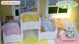 Sylvanian Family Calico Critters Triple Bunk Bed Set Unboxing Review and Play  Kids Toys [upl. by Muns560]