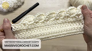 The most PRETTY amp EASY Crochet Border Pattern for Beginners 👌🏻 😍 Crochet Edging for Baby Blanket [upl. by Okubo]