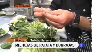 Receta de Milhojas de patata y borrajas ED [upl. by Nolyaw]