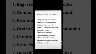 How to write a Synopsis for Research [upl. by Kerianne59]