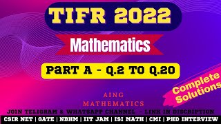 PART A TIFR 2022 Mathematics Complete Solutions [upl. by Nalepka]