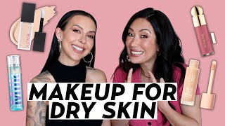 The BEST Makeup for Dry Skin Foundation Blush Concealer amp More Makeup Artist Picks [upl. by Ahserkal]