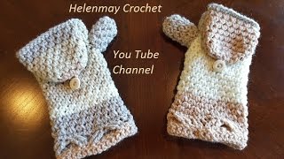 Helenmay Crochet Heavenly Blessing matching flip mittens DIY Tutorial [upl. by Dyan]