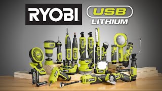 Everyday Solutions Rechargeable Power  The RYOBI USB Lithium System [upl. by Meekah]