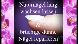 Naturnägel lang wachsen lassen amp brüchige dünne Nägel reparieren [upl. by Ashely]