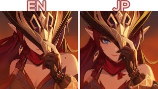 Chasca Character Teaser JP Voice vs EN Voice Side By Side  Genshin Impact [upl. by Nnylsaj505]