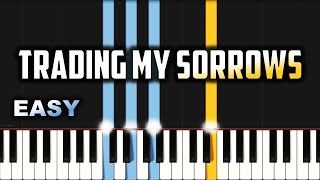 Trading My Sorrows  EASY PIANO TUTORIAL BY Extreme Midi [upl. by Laenahtan]