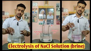 Electrolysis of NaCl Solution Brine Chlor alkali process ACID BASE And SALTS EXPERIMENT CLASS 10 [upl. by Perla]