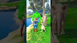 Hulk vs spider man race video 😮😱gta5 viralvideo youtubeshorts cartoon [upl. by Brig]