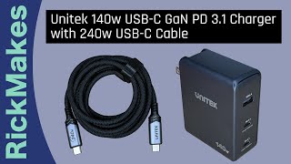 Unitek 140w USBC GaN PD 31 Charger with 240w USBC Cable [upl. by Platt308]