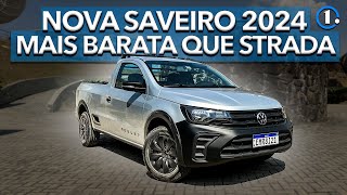 NOVA VW SAVEIRO ROBUST 2024 COMO É A VERSÃO MAIS BARATA E DE TRABALHO DA PICAPE RENOVADA [upl. by Audwen]