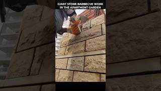 USTASINDAN TAŞ BARBEKÜ İŞÇİLİĞİ decoration stone building shorts shortvideo construction [upl. by Hawken]