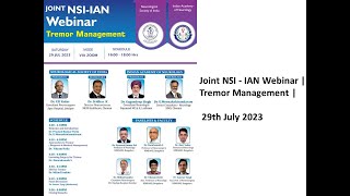 Joint NSI  IAN Webinar  Tremor Management  29th July 2023 [upl. by Leaj]