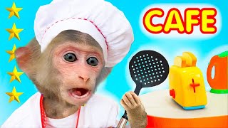 Chef BiBi makes sandwiches for BeBe  COCO ANIMAL MONKEY [upl. by Wernher]