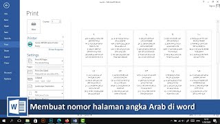 Cara membuat nomor halaman angka arab di word  tutorial89 [upl. by Lindell381]