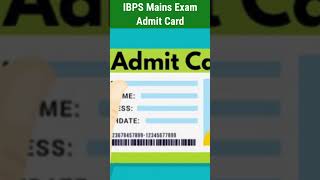 Available Download IBPS Mains Admit Card 2024 Exam Call Letter  Admit Card Download Kaise Karein [upl. by Asoj26]