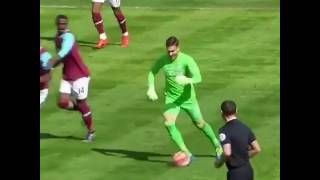 West Ham goalkeeper Adrian scores a magnificient solo run goal [upl. by Airetnahs]