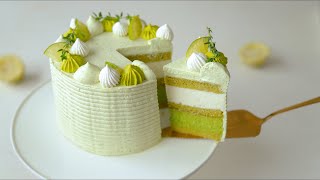 MATCHA LIME MOUSSE CAKE  Bánh Mousse Chanh Matcha  TARAs Recipes [upl. by Ellenahc]