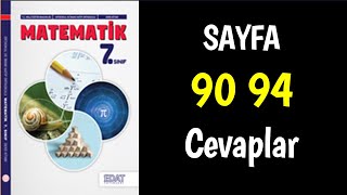 7 Sınıf Matematik Ders Kitabı Sayfa 90 94 Cevapları [upl. by Eduam]