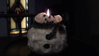 Green Scarf Snowman Candle TimeLapse [upl. by Angil954]