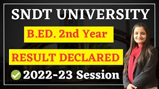 📣SNDT UNIVERSITY BED 2nd YEAR RESULT DECLARED 👍🏻✌🏻 CONGRATULATIONS 🥳👏🏻 [upl. by Dragone989]