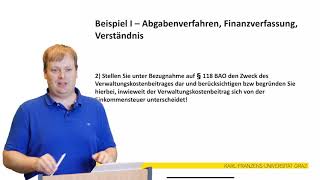 Fachprüfung Finanzrecht  Lösung Beispiel 1 [upl. by Frayda]