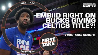 WHAT ARE YOU TRYING TO SAY 🗣️  Stephen A questions Joel Embiids Bucks remark  First Take [upl. by Adia]