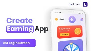 4🤑 Login Screen  Start Earning by Creating Own Earning App Without Coding  Earning App Niotron [upl. by Arimas]