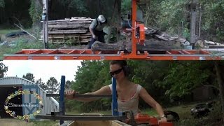 Sawmill Speed Test  Bandsaw vs Chainsaw Mill Comparison  WoodMizer FTW [upl. by Sidwohl444]