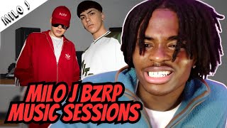 Canadian Reacts to MILO J  BZRP Music Sessions 57  Spanish Subtitles [upl. by Eesdnil]