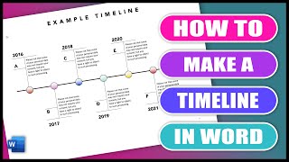 How to make a TIMELINE in Word  MS WORD Tutorials [upl. by Aseret]