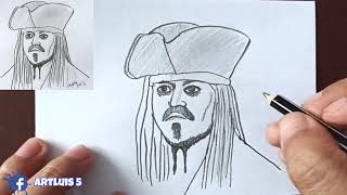 Cómo dibujar a Jack Sparrow [upl. by Essyla306]