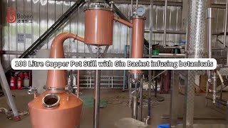 100 Litre Copper Pot Still with Gin Basket infusing botanicals [upl. by Esteban]