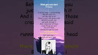 Avril Lavigne  Wish You Were Here Lyrics shorts [upl. by Ulah]