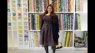 How to make an adult elastic bust shirred dress  free pattern DIY sewing tutorial by Linda Forager [upl. by Jacquette]