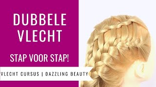 DUBBELE VLECHT  HOE MAAK JE 2 VLECHTEN IN 1 KAPSEL  Vlecht Cursus Dazzling Beauty deel 7 [upl. by Juline211]