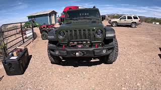 Jeep JLJT factory Steel Bumper 3 Hoop Grill Gaurd  Bull Bar Install  Plus Light Mounts [upl. by Rothwell841]