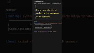 Dominando Combinaciones y Permutaciones en python Una Introducción Práctica pythontutorial [upl. by Raeann]