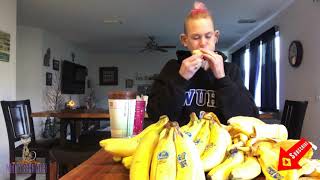 Molly Schuyler vs the Matt Stonie 50 banana challenge  new record  19 lbs of bananas [upl. by Twum]